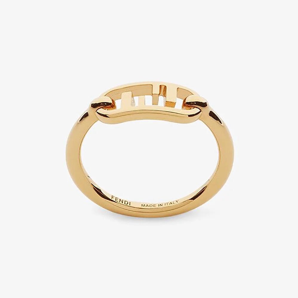 Fendi Thin Ring with Fendi O'Lock Motif for Women Fendi Thin Ring with Fendi O'Lock Motif for Women
