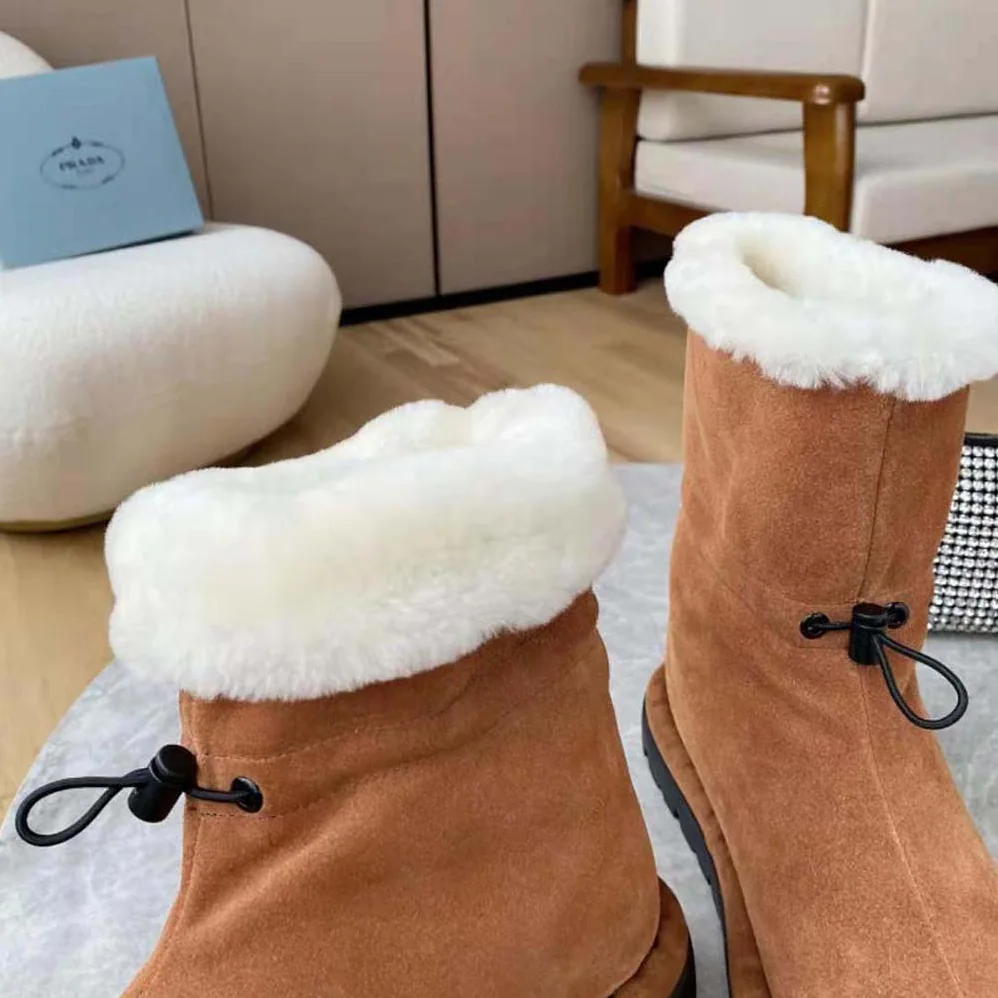 Prada Classic Snow Boot Shearling Booties for Women Prada Classic Snow Boot Shearling Booties for Women