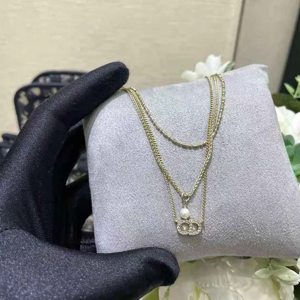 Dior Clair D Lune Necklace Gold-Finish Metal and White Crystals for Women Dior Clair D Lune Necklace Gold-Finish Metal and White Crystals for Women