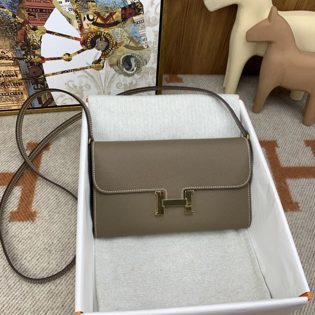 Hermes Constance Long Togo Wallet Brown, Gold Toned Hardware Bag
