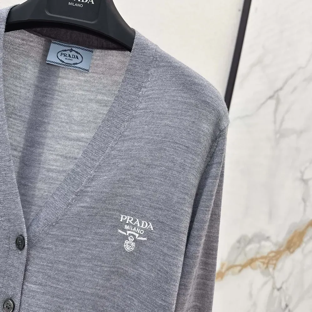 Prada Cashmere Cardigan for Men in Gray