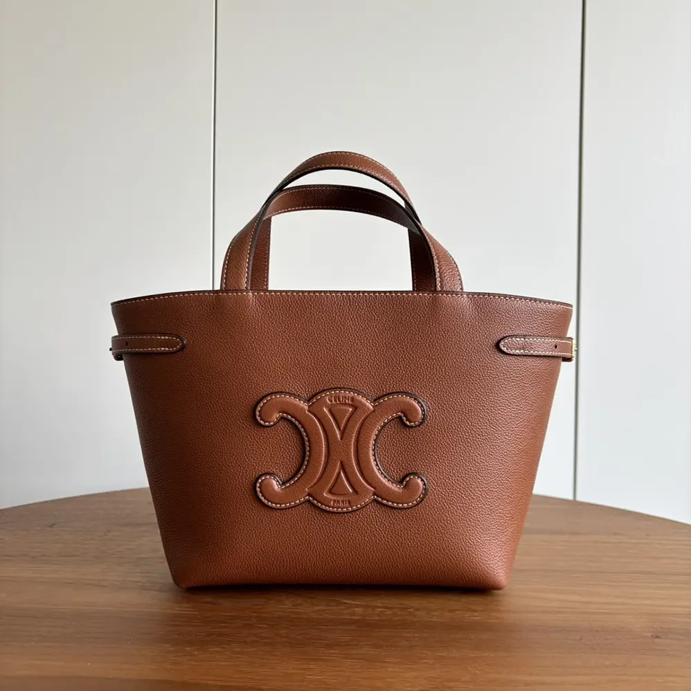Celine Mini Cabas Anais Cuir Triomphe in Grained Calfskin for Unisex in Brown Celine Mini Cabas Anais Cuir Triomphe in Grained Calfskin for Unisex in Brown