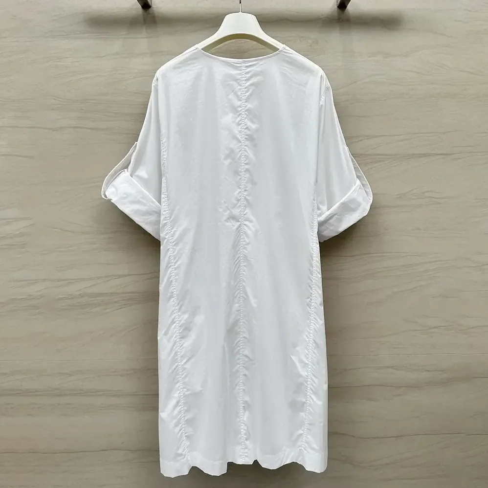 Loewe Pebble Dress in Cotton for Women in White Loewe Pebble Dress in Cotton for Women in White