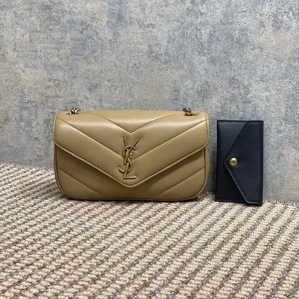 Saint Laurent YSL Loulou Mini in Lambskin for Women in Natural
