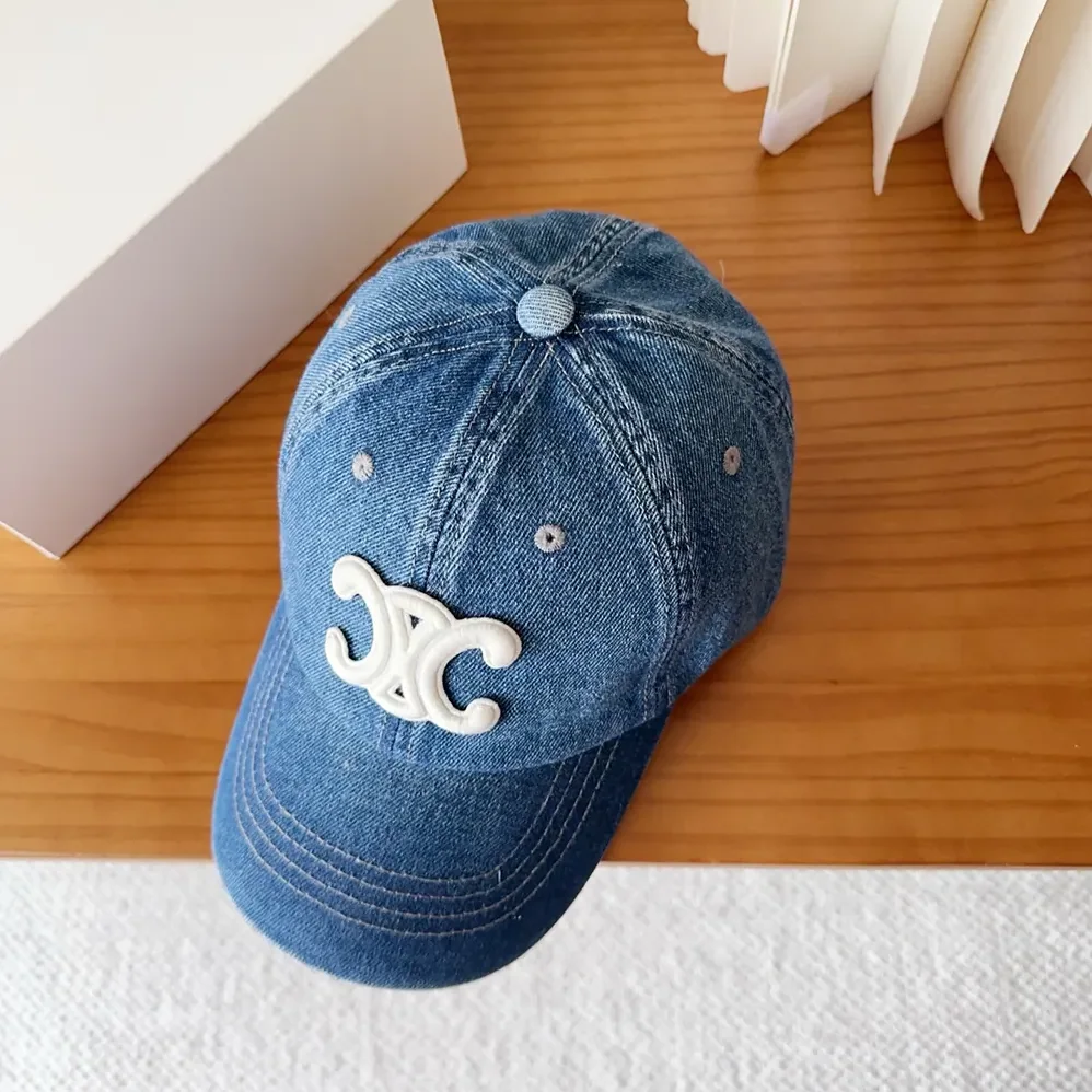 Celine Triomphe Baseball Cap in Denim Union Wash for Women