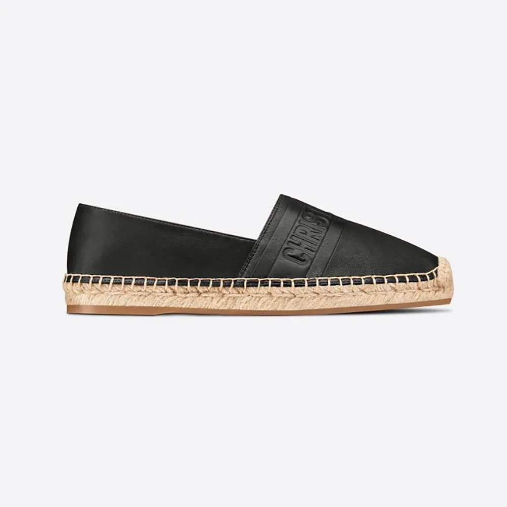 Dior Dior Granville Espadrille Black Embossed Lambskin for Women Dior Dior Granville Espadrille Black Embossed Lambskin for Women
