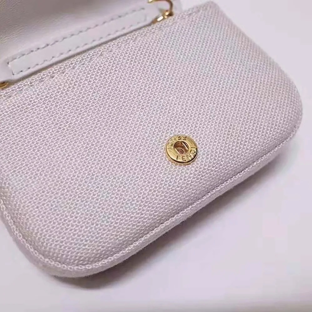 Fendi Nano Baguette Charm Beige Canvas Charm for Women Fendi Nano Baguette Charm Beige Canvas Charm for Women