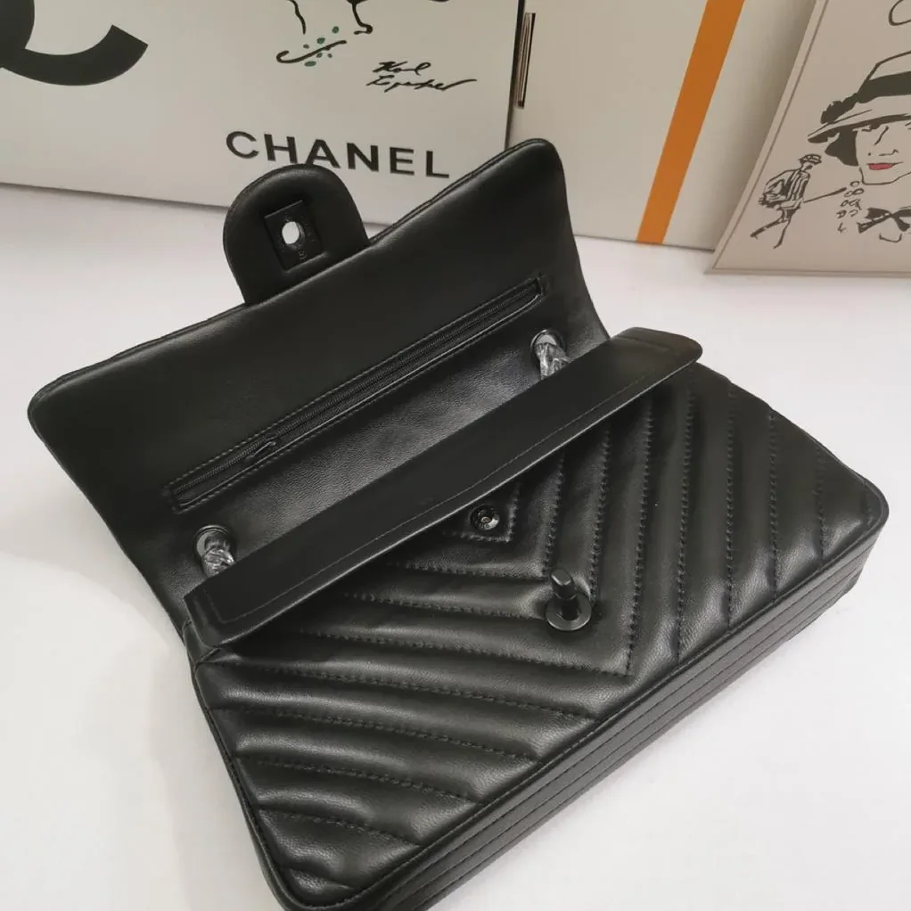 Chanel Chevron Classic Handbag Black Hardware Black Chanel Chevron Classic Handbag Black Hardware Black