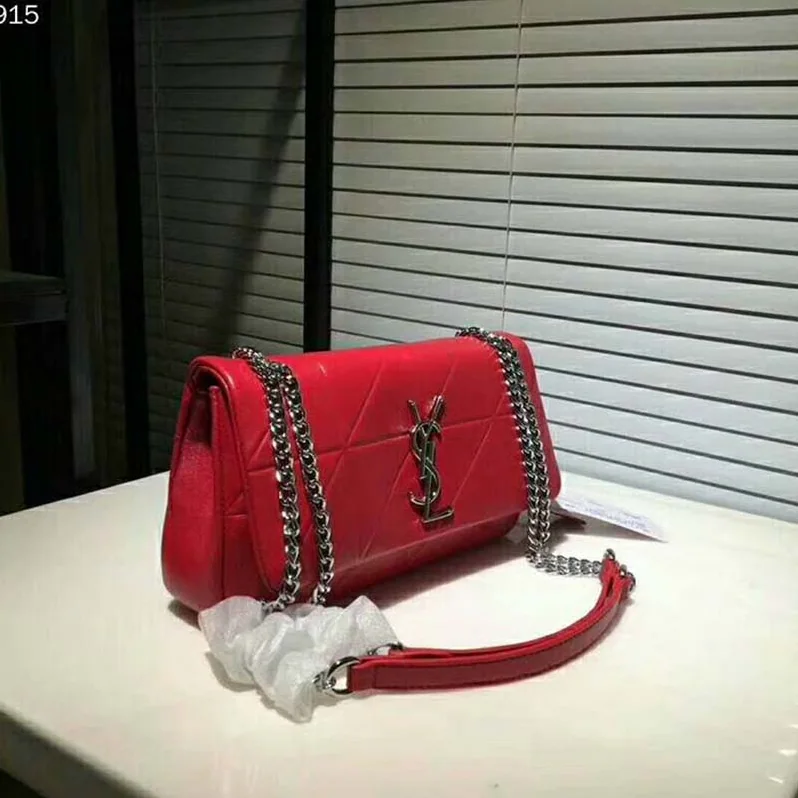 Saint Laurent YSL Medium Jamie Bag in Patchwork Leather in Red Saint Laurent YSL Medium Jamie Bag in Patchwork Leather in Red