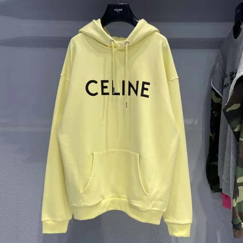 Celine Loose Celine Sweatshirt in Cotton for Women in Yellow Celine Loose Celine Sweatshirt in Cotton for Women in Yellow