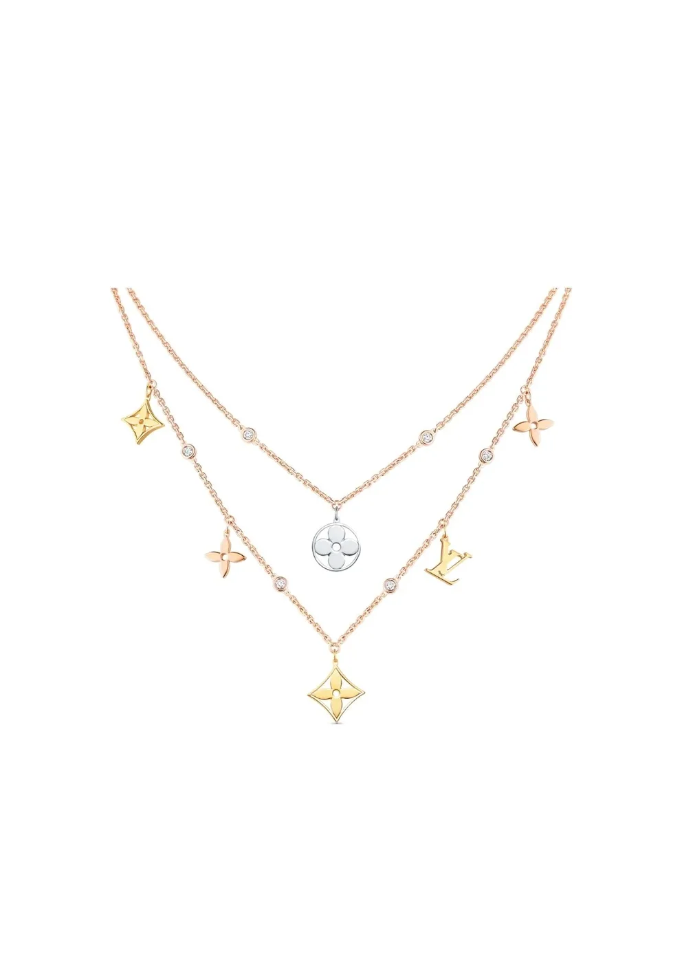 Louis Vuitton Idylle Blossom Charms Necklace Gold