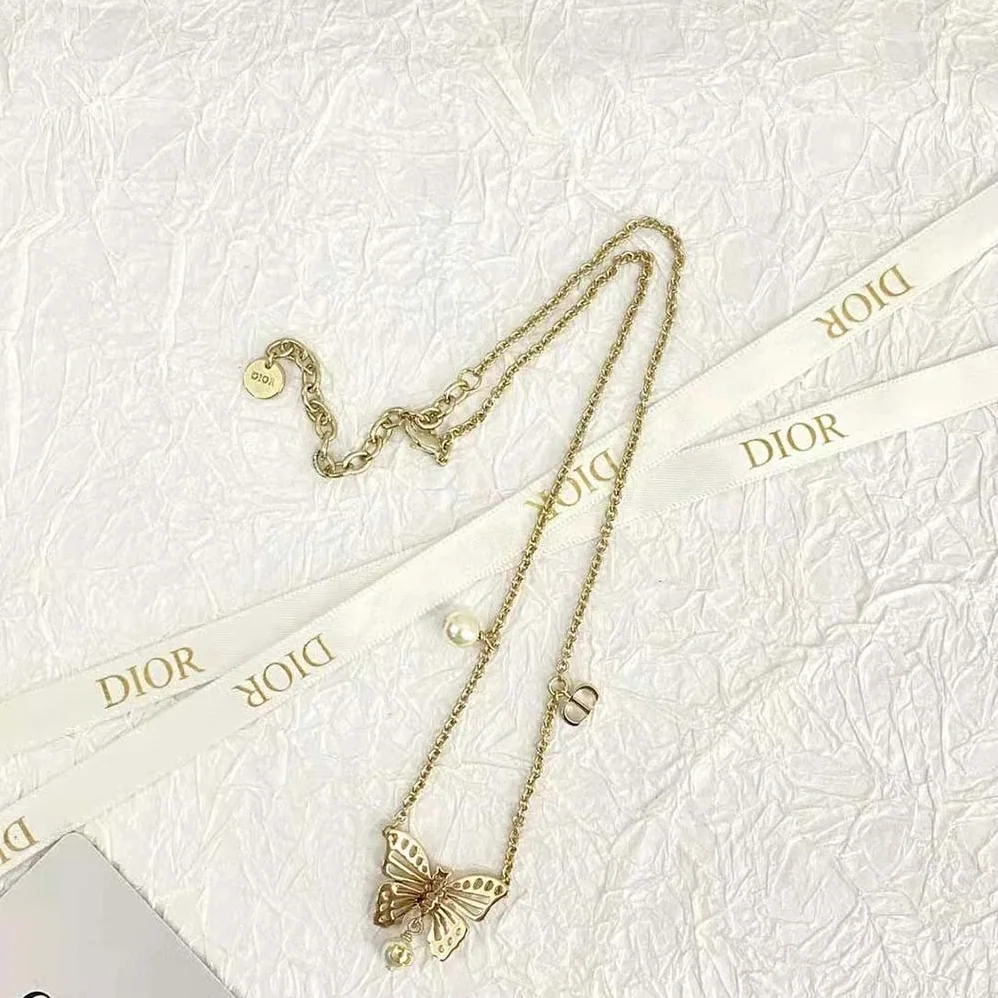 Dior Métamorphose Necklace Gold-Finish Metal and White Resin Pearls for Women