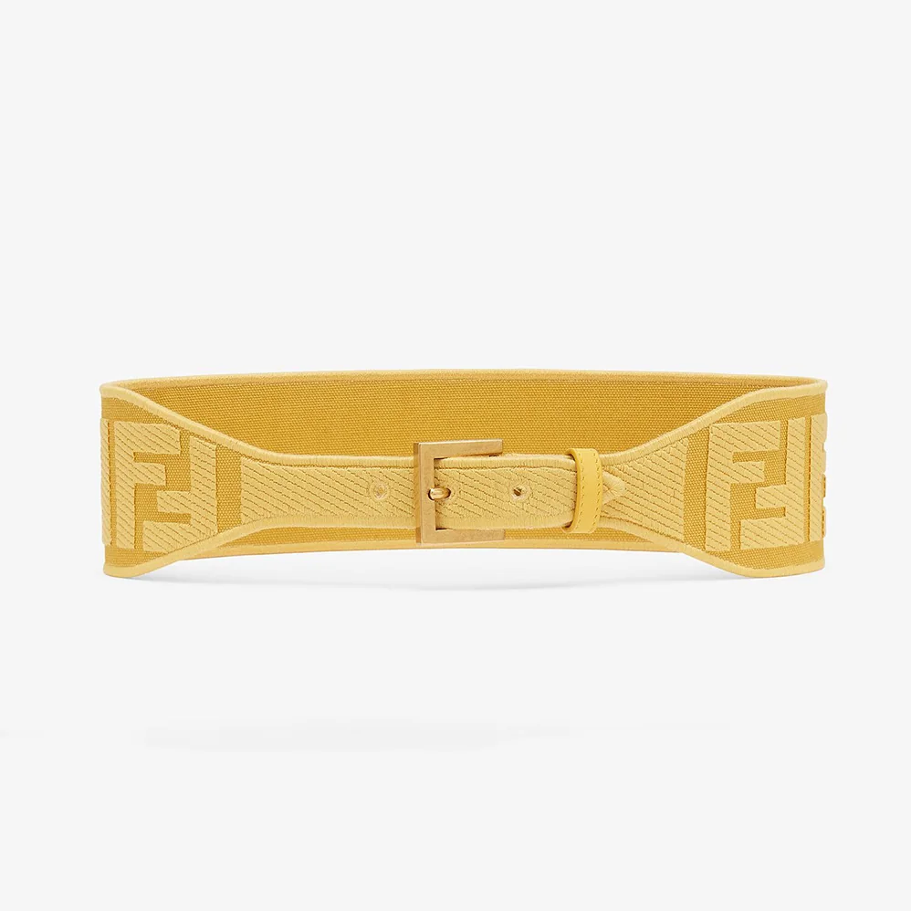 Fendi Canvas High Waist Belt 6 cm for Women in Yellow Fendi Canvas High Waist Belt 6 cm for Women in Yellow
