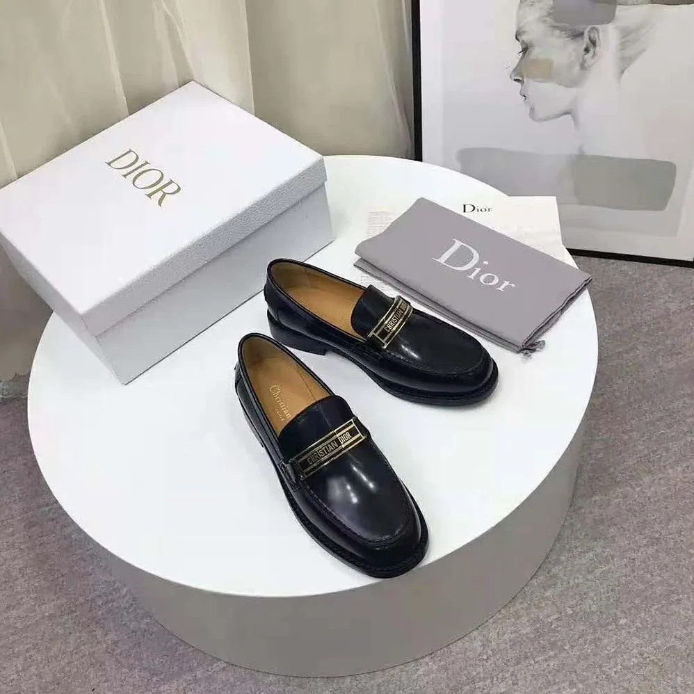 Dior Dior Code Loafer Black Glazed Calfskin for Women
