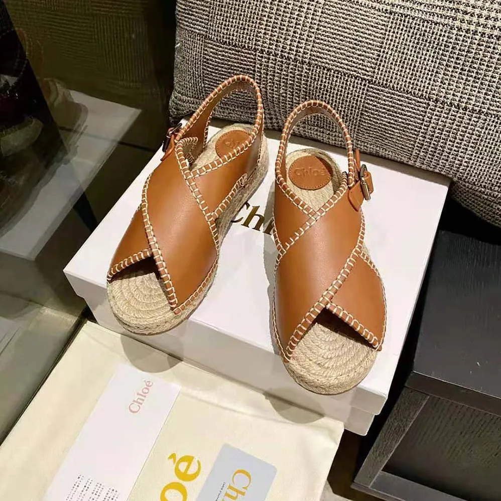 Chloe Lucinda Flat Espadrille for Women in Brown Chloe Lucinda Flat Espadrille for Women in Brown