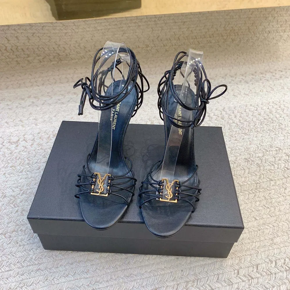Saint Laurent YSL Babylone Sandals in Smooth Leather for Women Saint Laurent YSL Babylone Sandals in Smooth Leather for Women