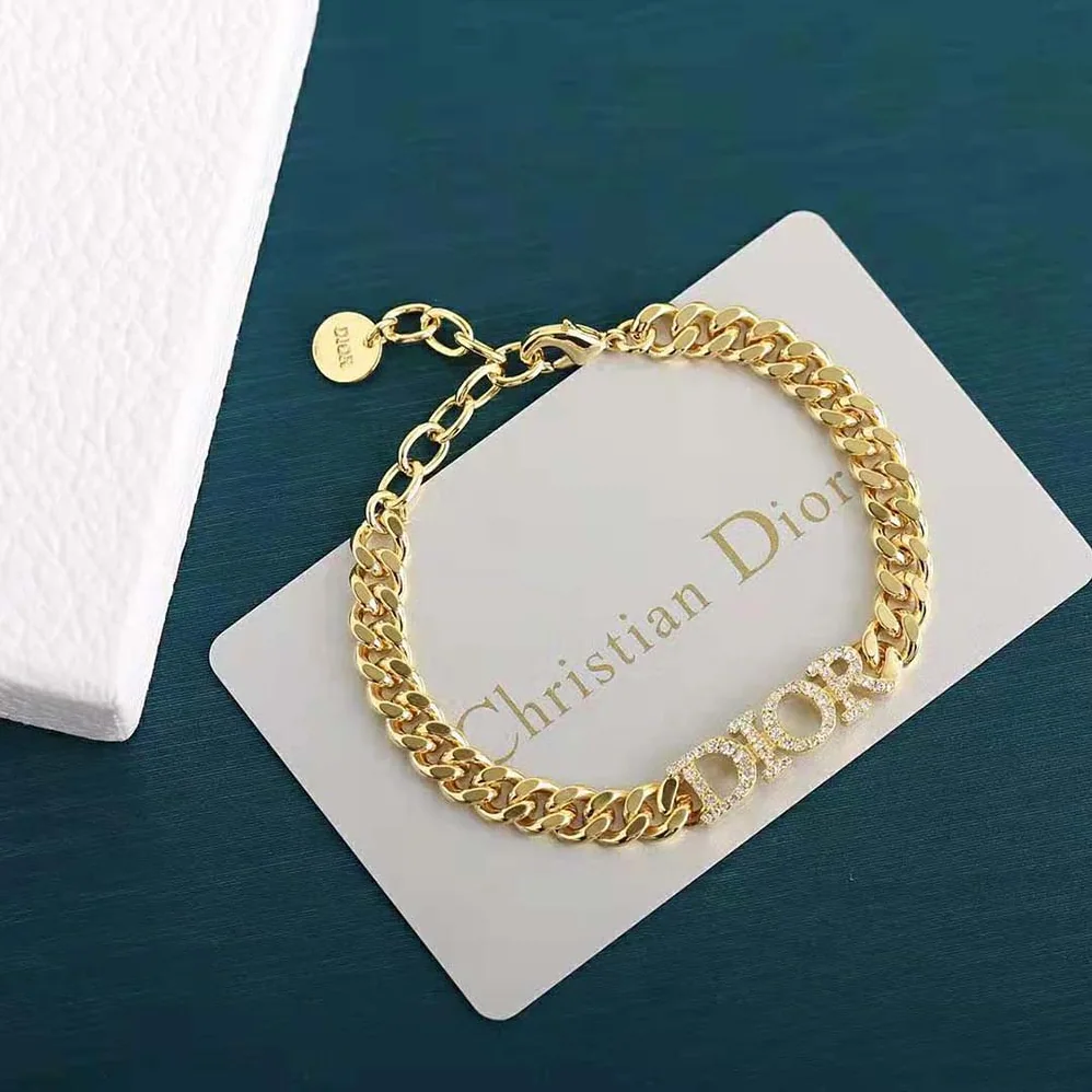 Dior Dio(r)evolution Bracelet Gold-Finish Metal and White Crystals for Women
