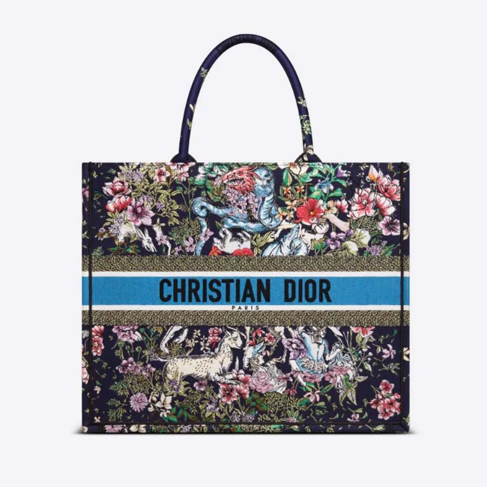 Dior Large Dior Book Tote Blue Multicolor D for Women in Constellation Embroidery