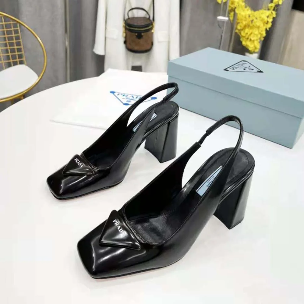 Prada Patent Leather Sling-Back Pumps for Women in Black