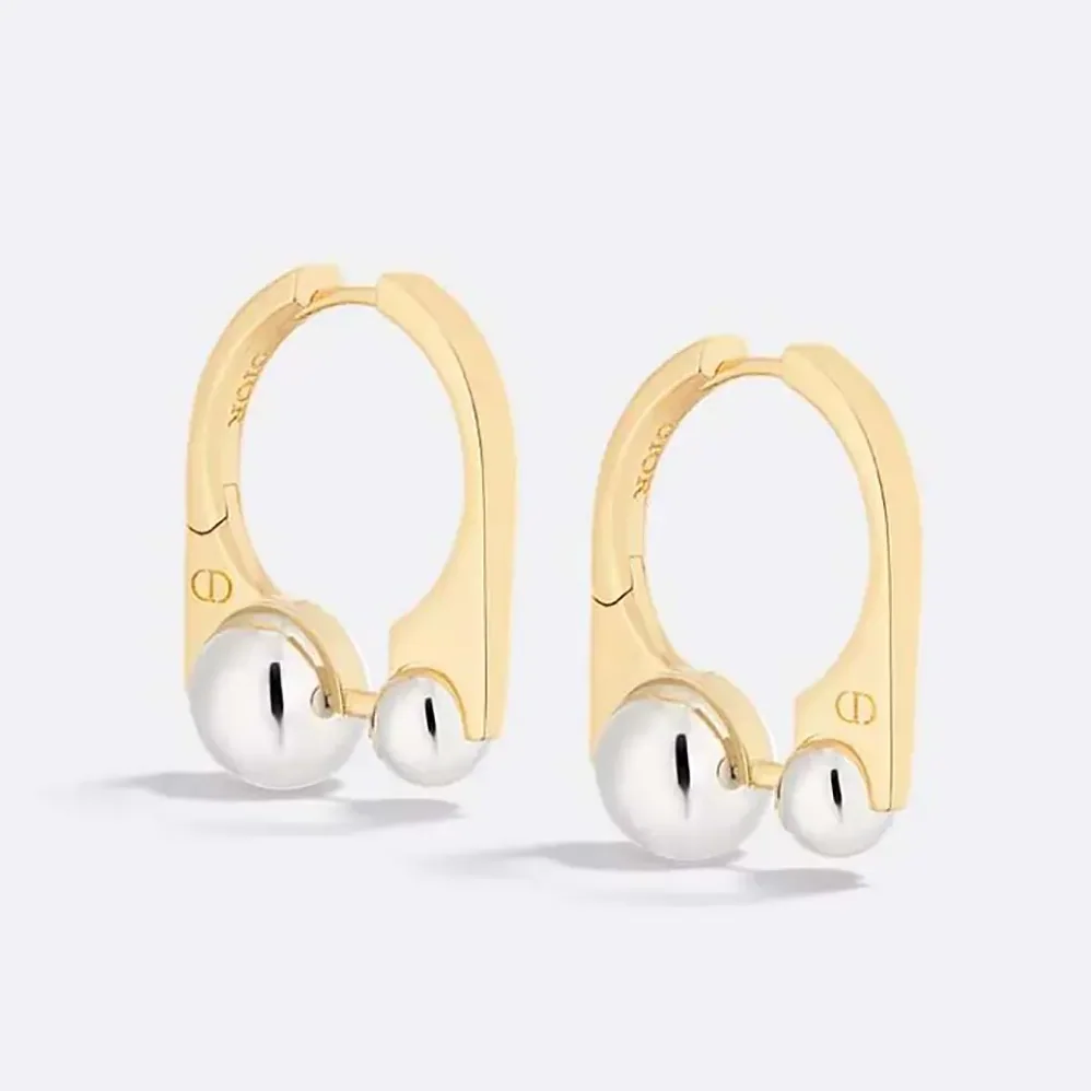 Dior Medium Dior Tribales New Look Earrings Gold-Finish and Silver for Women in Finish Metal