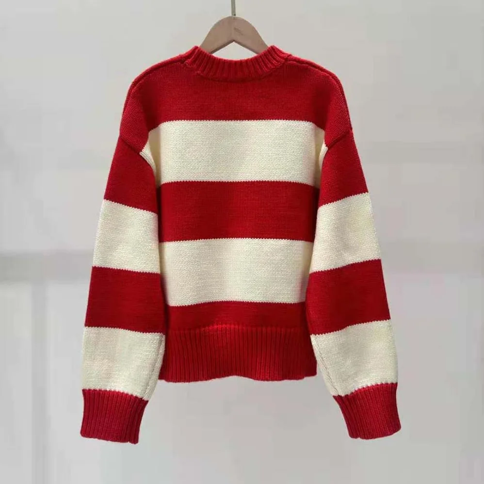 Celine Crew Neck Sweater in Wool Cashmere and Silk for Men in Red