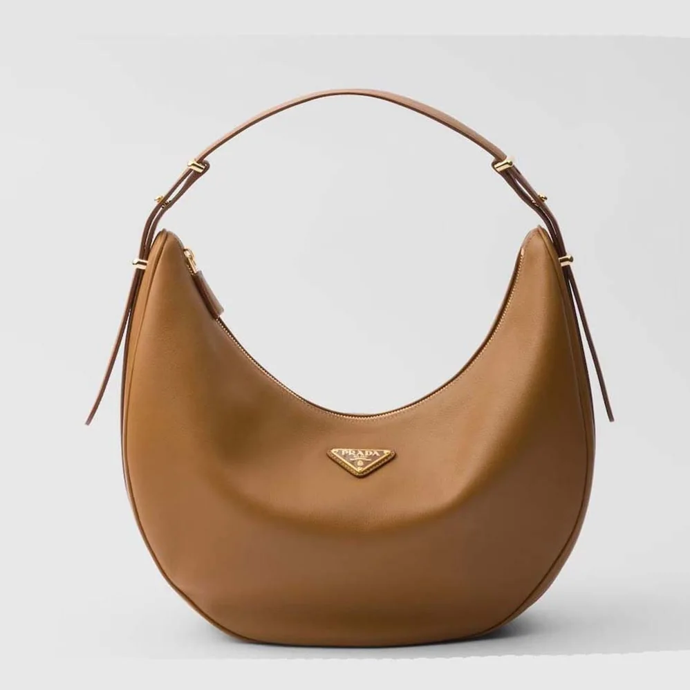 Prada Large Leather Shoulder Bag for Women in Brown