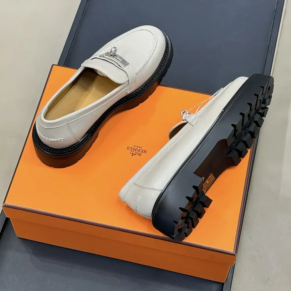 Hermes Icone Loafer in Calfskin for Women in Gray