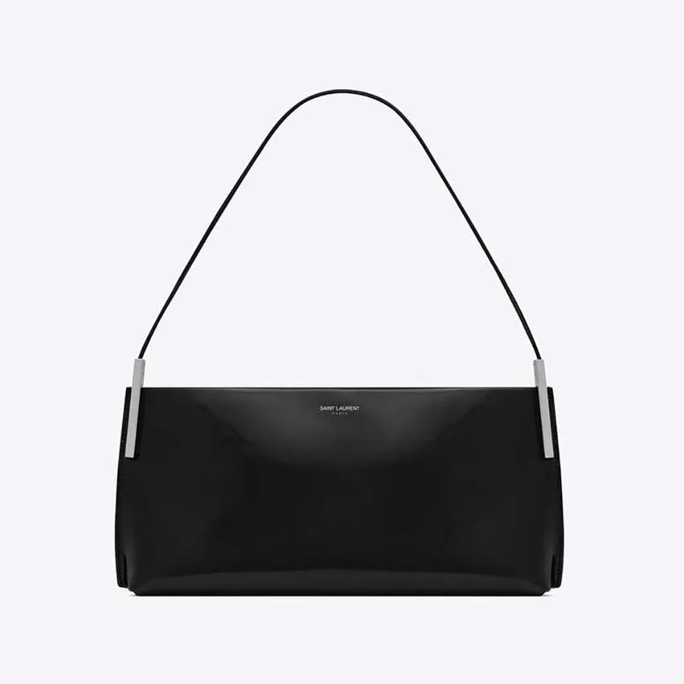 Saint Laurent YSL Suzanne Small in Shiny Leather for Women in Black