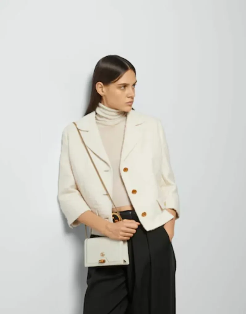 Gucci Diana Mini Bag With Bamboo White , /