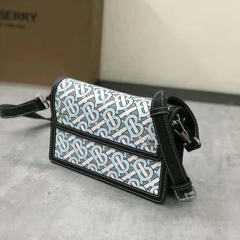 Burberry Monogram Print Canvas and Leather Crossbody Bag for Men