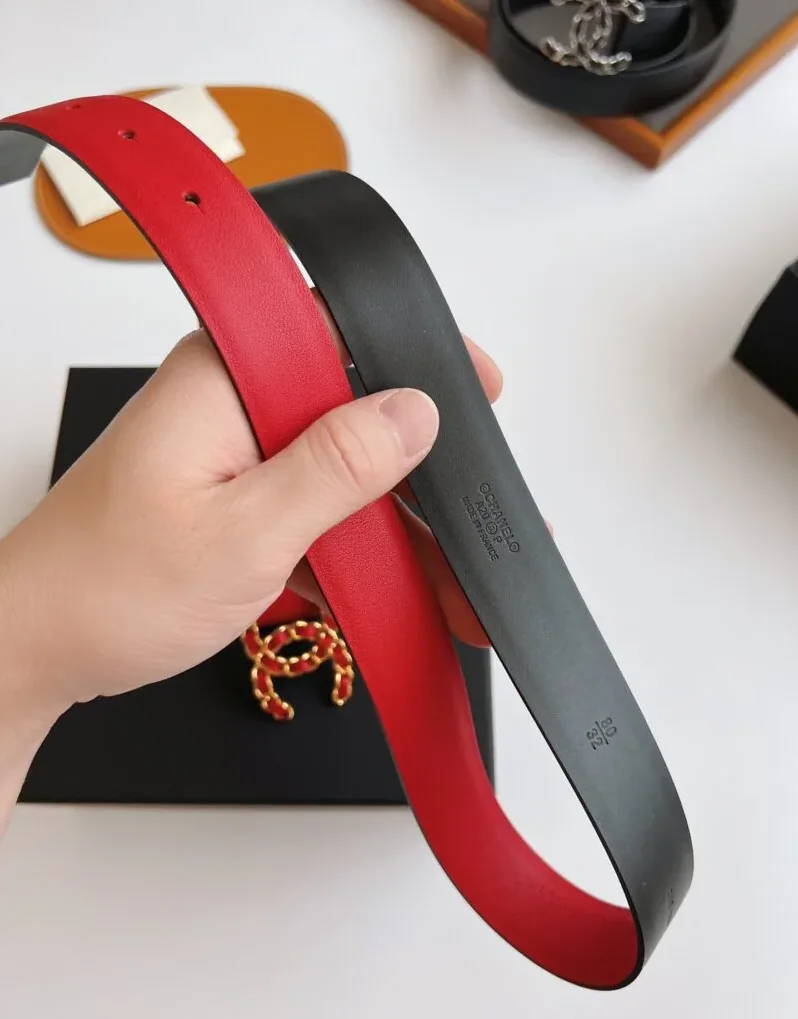 Chanel CC Chain Buckle Belt Red Chanel CC Chain Buckle Belt Red