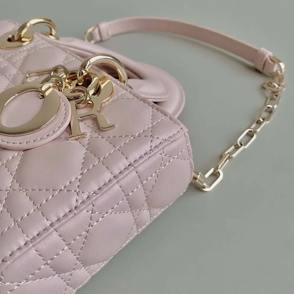 Dior Small Lady D-Joy Bag Powder Pink Cannage Lambskin for Women Dior Small Lady D-Joy Bag Powder Pink Cannage Lambskin for Women