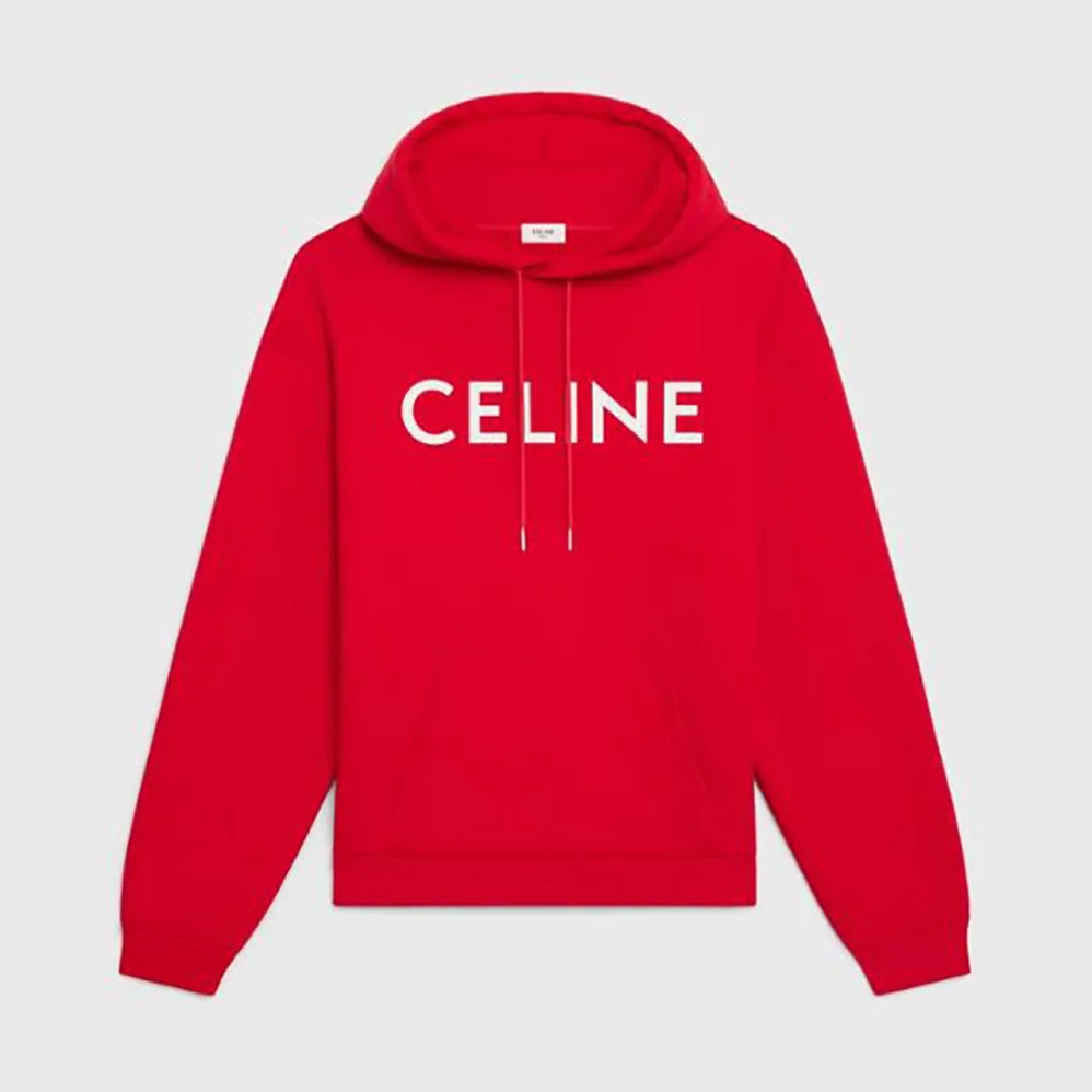 Celine Loose Celine Sweatshirt in Cotton Fleece for Women in Red Celine Loose Celine Sweatshirt in Cotton Fleece for Women in Red