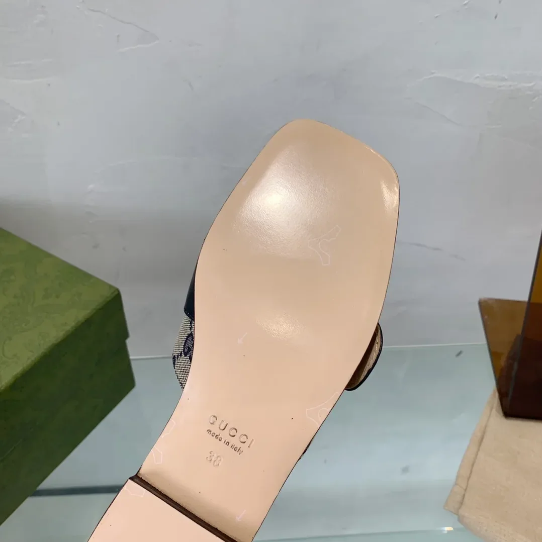 Gucci Blondie Matelasse Canvas Slide Sandal Black Gucci Blondie Matelasse Canvas Slide Sandal Black