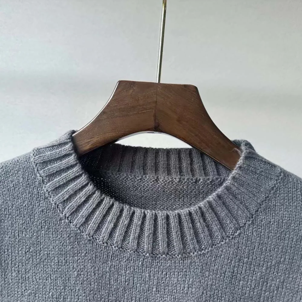 Prada Wool and Cashmere Crew-neck Sweater for Men in Silver
