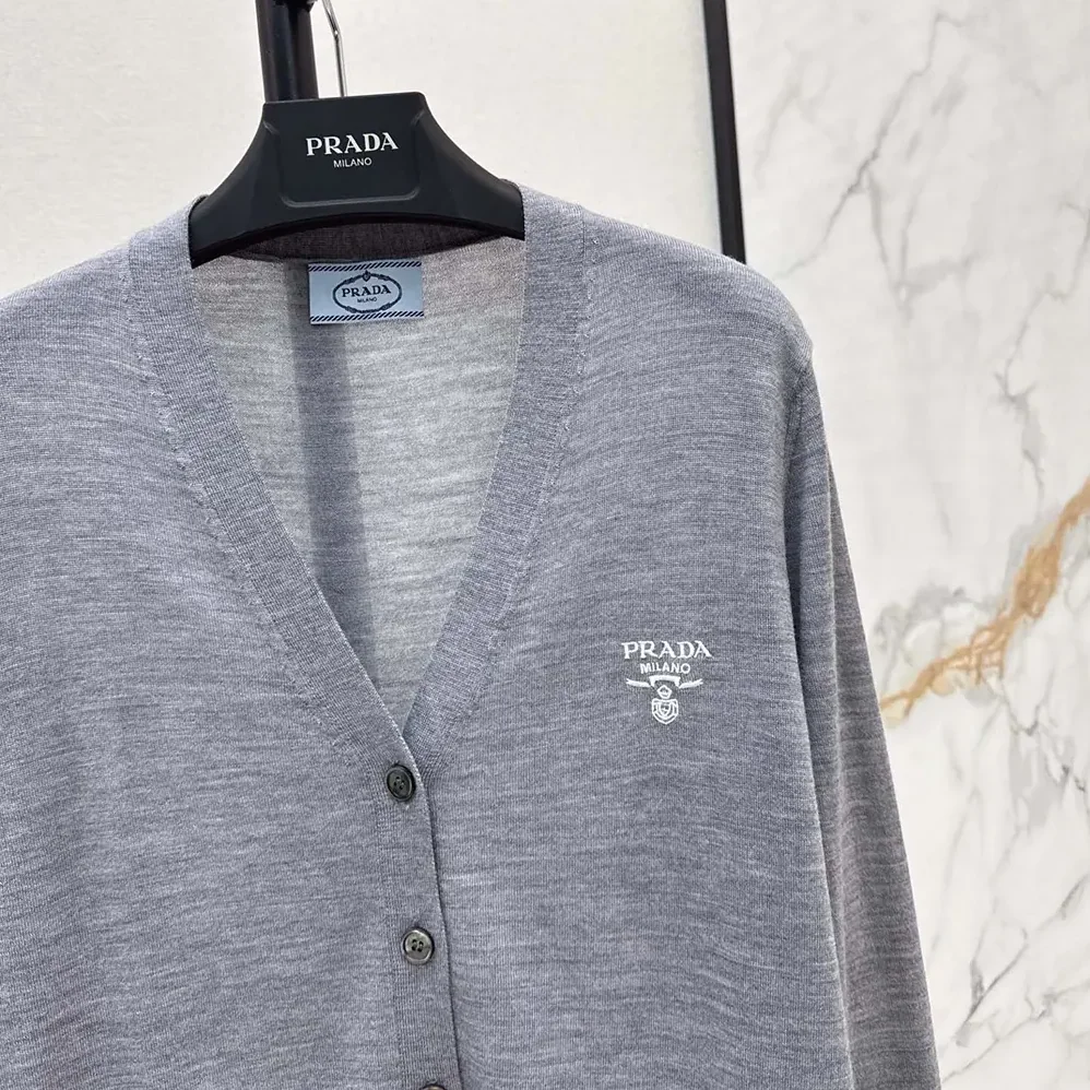 Prada Cashmere Cardigan for Men in Gray