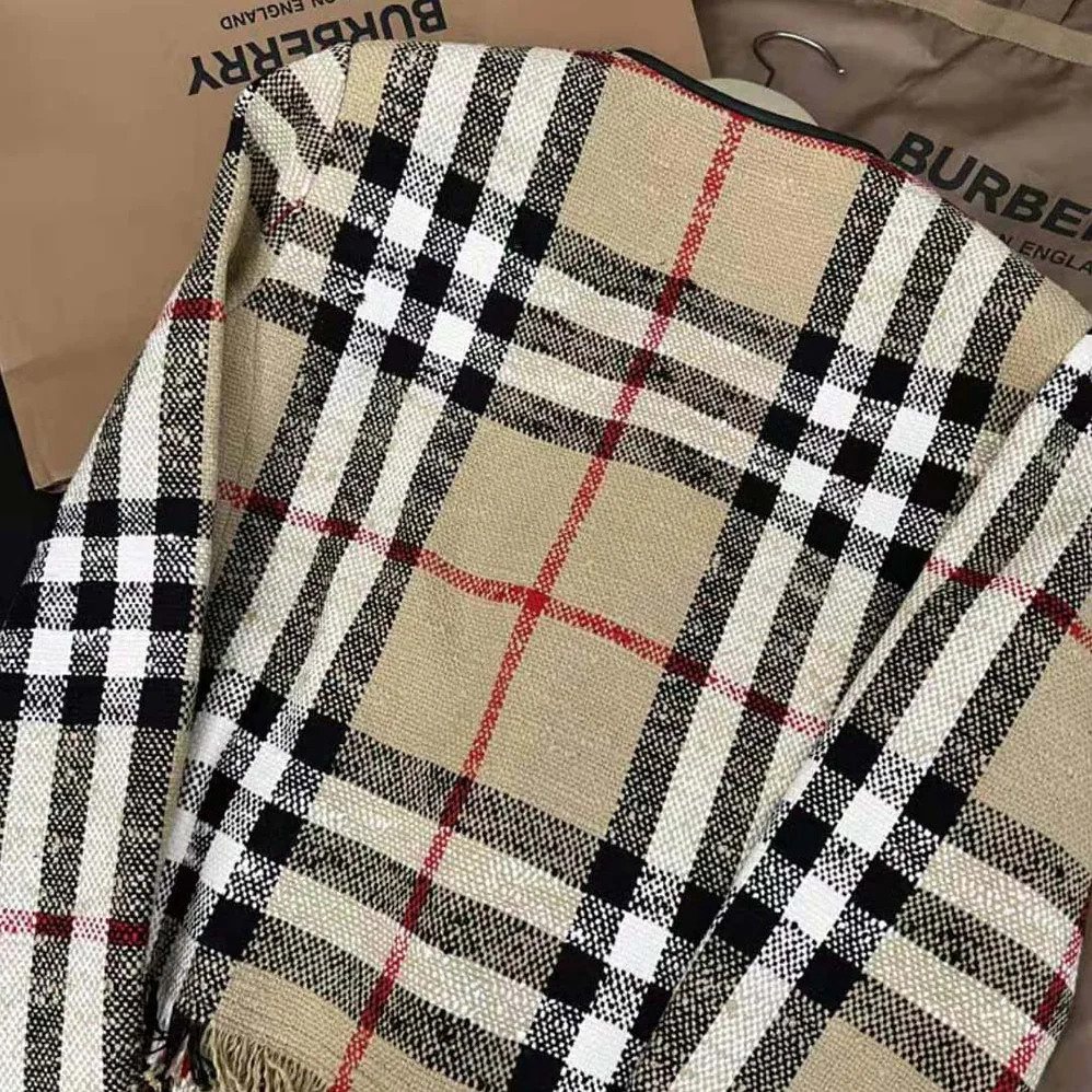 Burberry Check Bouclé Collarless Jacket for Women