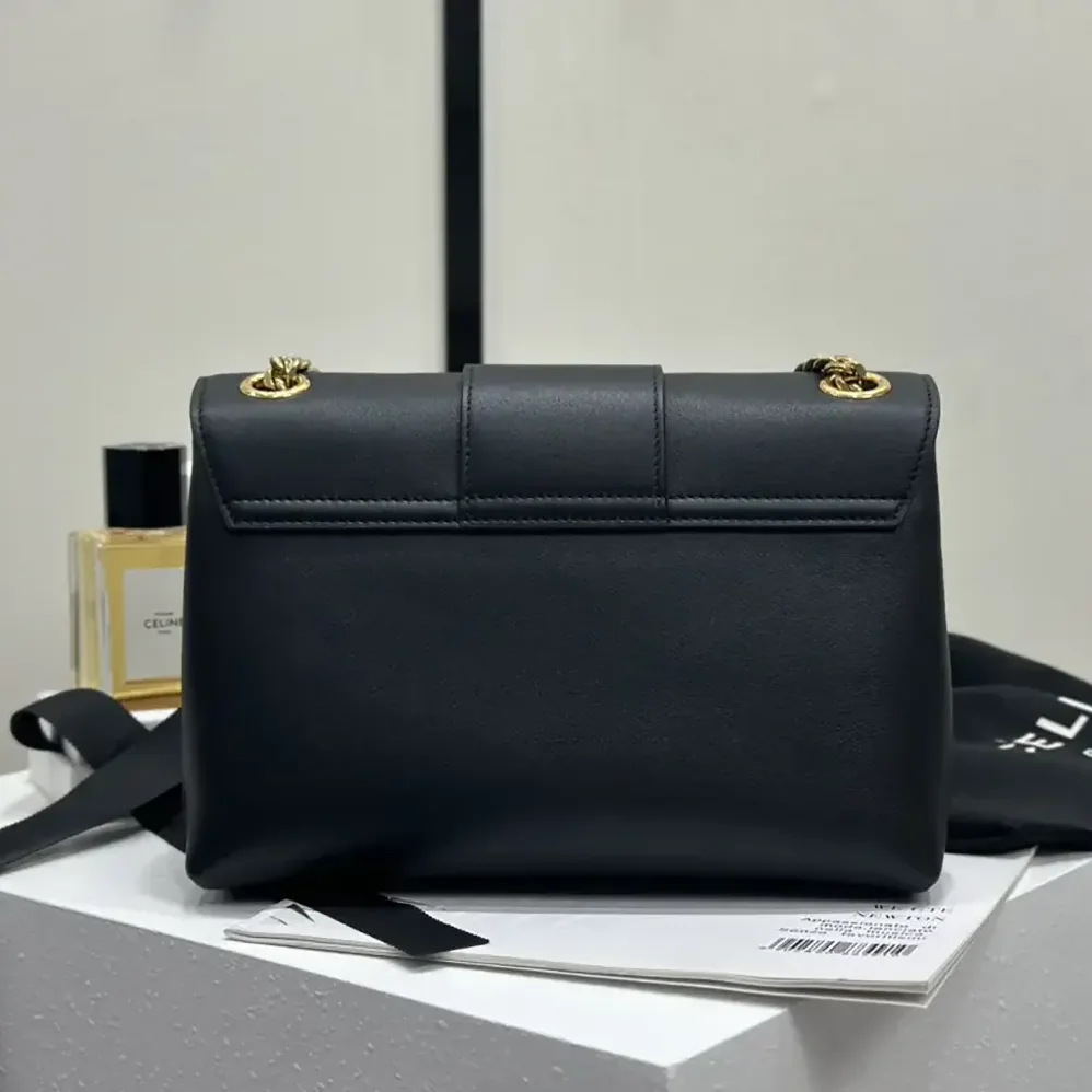 Celine Medium Celine Victoire Bag in Supple Calfskin-Black 15853FDU.38NO for Women