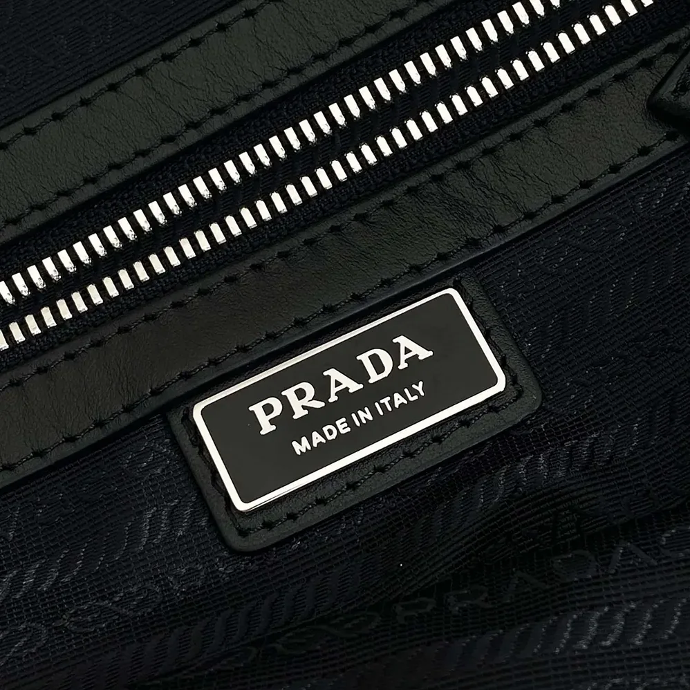 Prada Leather Shoulder Bag for Men in Black