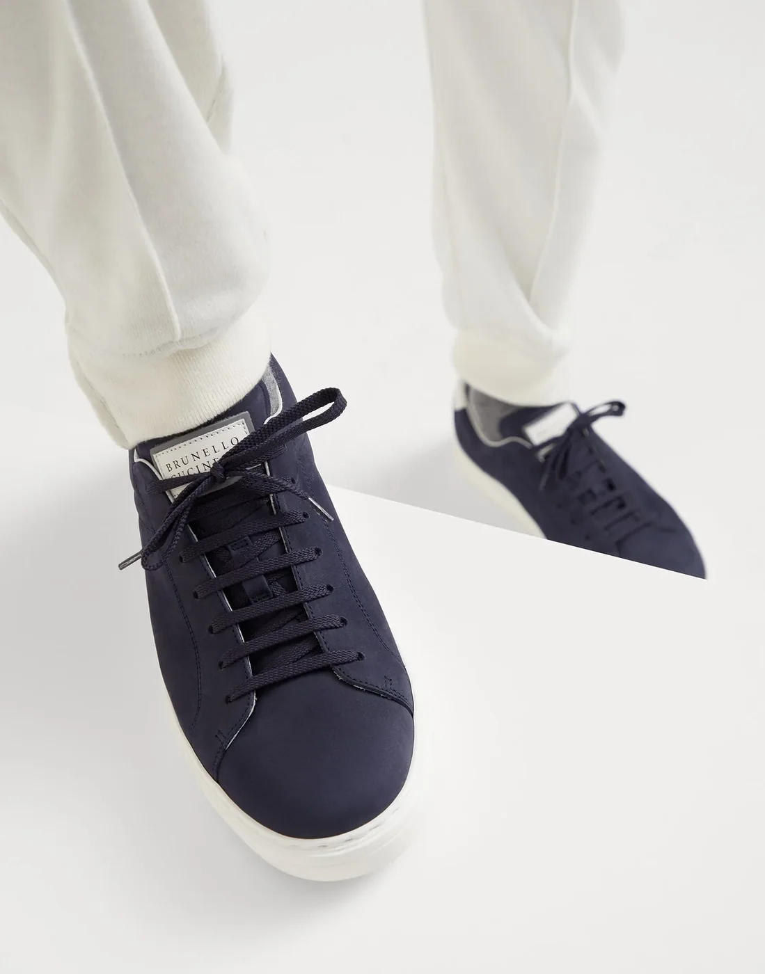 Brunello Cucinelli Nubuck Calfskin Sneakers Blue Loafers - 252MZUDBTJ264