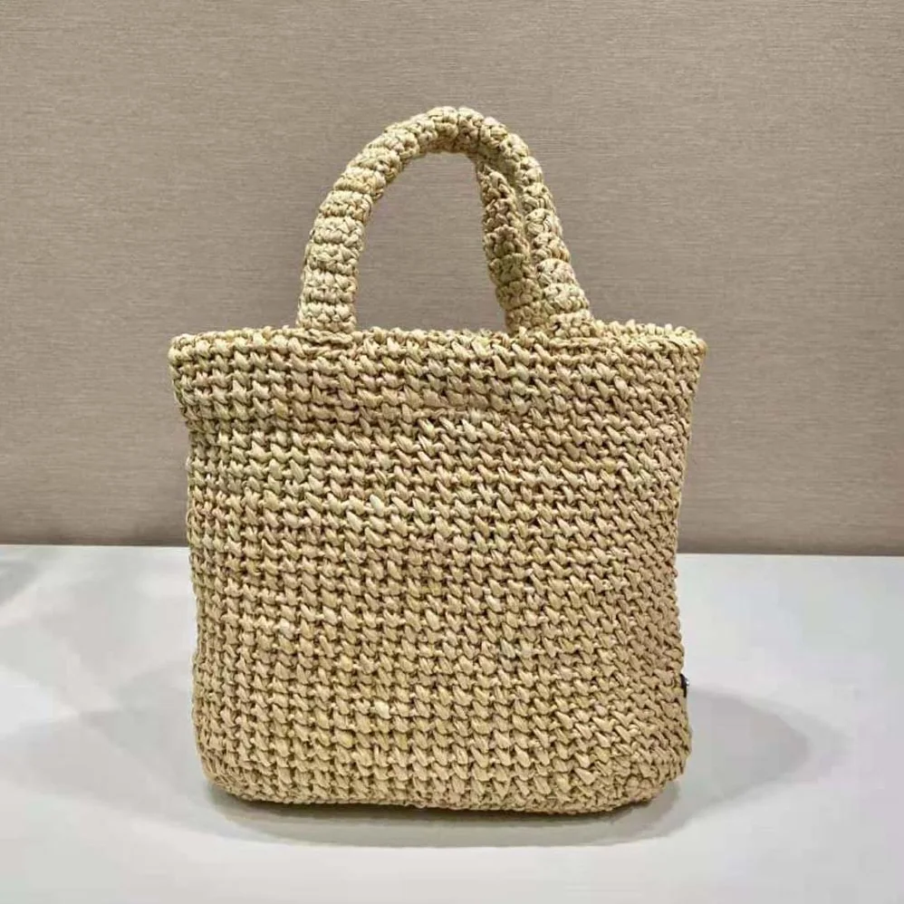Prada Small Raffia Tote Bag for Women in Natural