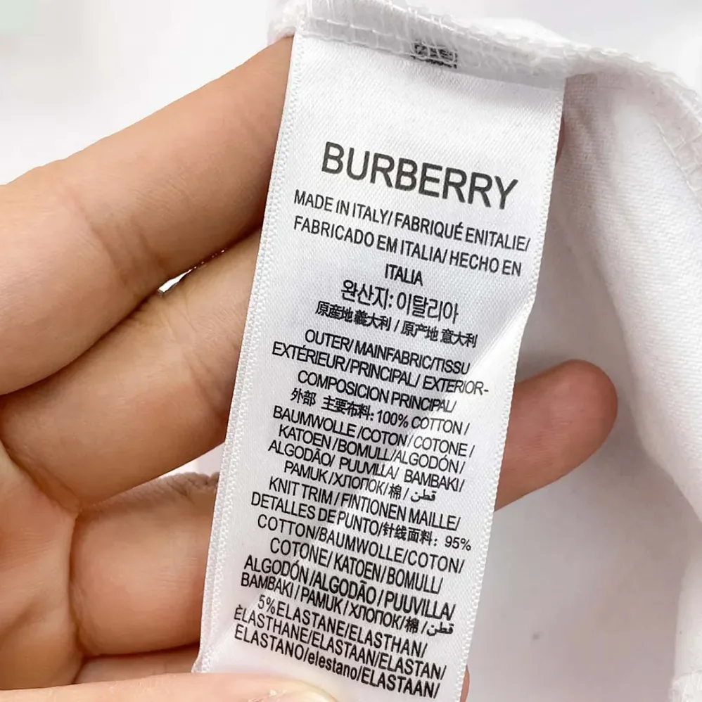 Burberry Check Label Cotton T-shirt for Women in White Burberry Check Label Cotton T-shirt for Women in White