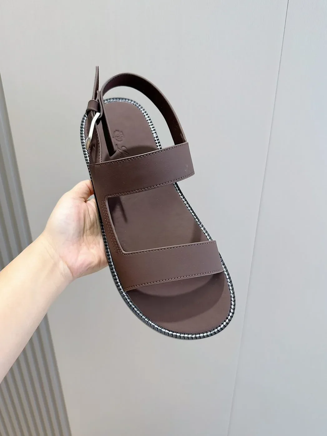 Loro Piana Nama Sandal Dark Brown
