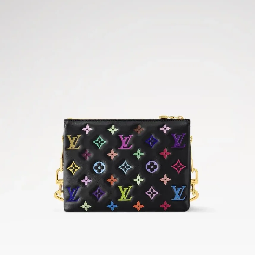 Louis Vuitton LV x TM Coussin BB Shoulder Bag in Multicolore Noir Gold Hardware Louis Vuitton LV x TM Coussin BB Shoulder Bag in Multicolore Noir Gold Hardware
