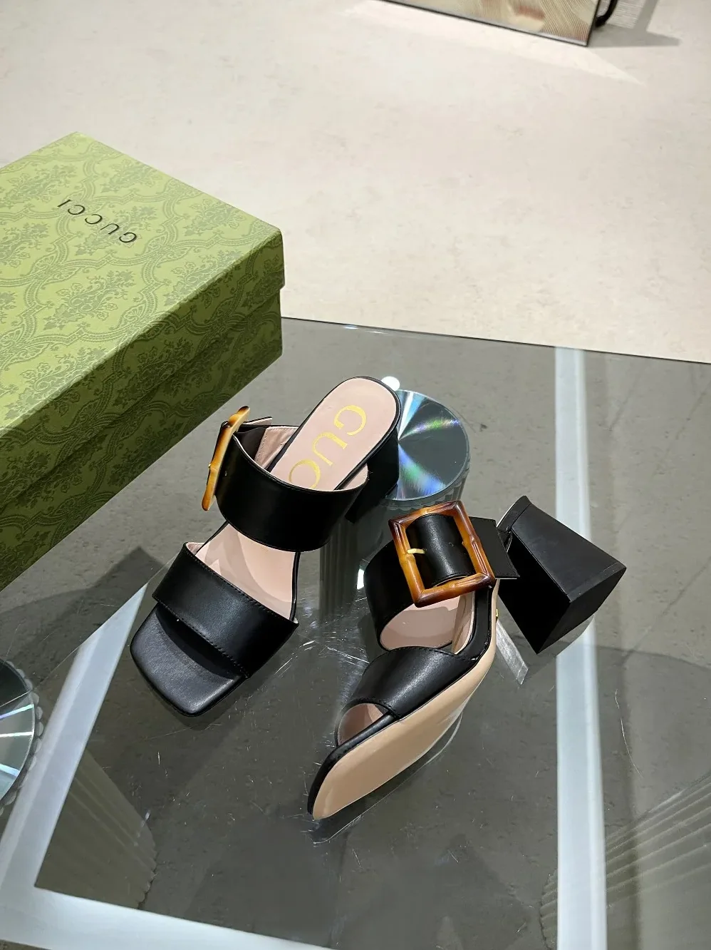 Gucci Sandal With Bamboo Buckle Beige for Women