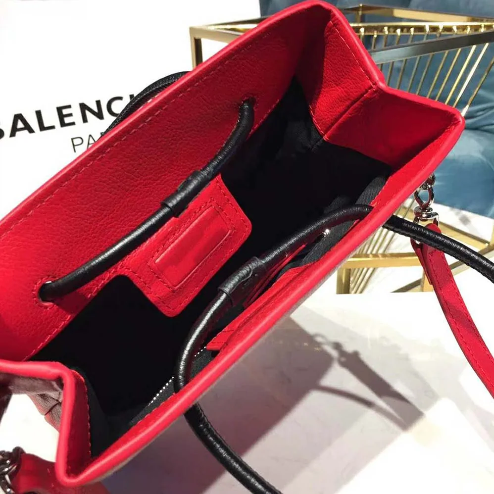 Balenciaga Shooping Tote XXS Small Natural Grain Calfskin for Women in Red