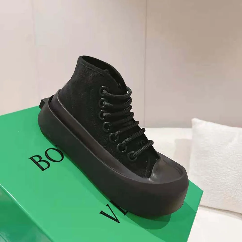 Bottega Veneta Jumbo Sneaker Nylon High Top Lace-up Sneakers for Unisex in Black Bottega Veneta Jumbo Sneaker Nylon High Top Lace-up Sneakers for Unisex in Black