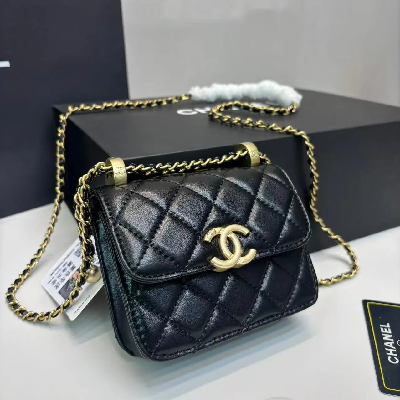 Chanel CO-CO Clutch With Chain in Gold Toned Hardware Black Chanel CO-CO Clutch With Chain in Gold Toned Hardware Black