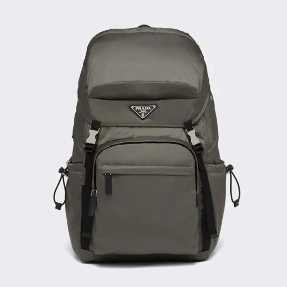 Prada Re-Nylon and Saffiano Leather Backpack for Men in Silver Prada Re-Nylon and Saffiano Leather Backpack for Men in Silver