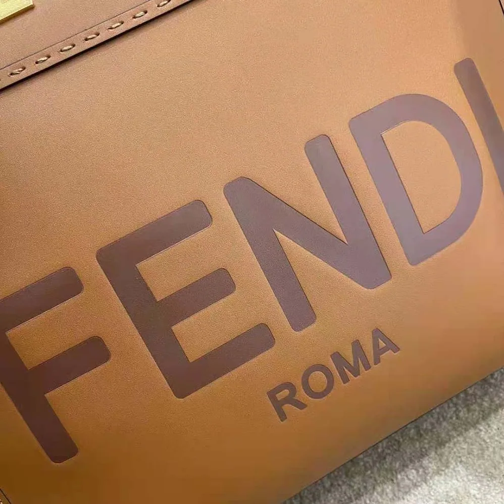 Fendi Sunshine Shopper Leather Shopper for Women in Brown Fendi Sunshine Shopper Leather Shopper for Women in Brown
